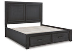 Foyland Black/Brown King Storage Platform Bed from Ashley - Luna Furniture