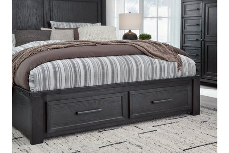 Foyland Black/Brown King Storage Platform Bed from Ashley - Luna Furniture