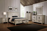 Franco Antique White 4-Piece Eastern King Storage Platform Bedroom Set from Coaster - Luna Furniture