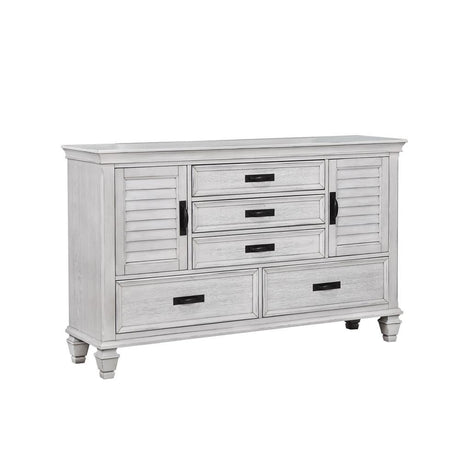 Franco Antique White 5-Drawer Dresser from Coaster - Luna Furniture