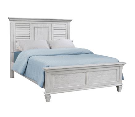 Franco Antique White Eastern King Panel Bed from Coaster - Luna Furniture