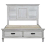 Franco Antique White Eastern King Storage Bed from Coaster - Luna Furniture