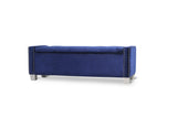 Franco Blue Velvet Storage Bench from Homelegance - Luna Furniture
