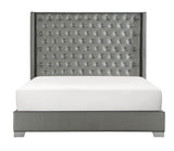 Franco Silver King Upholstered Bed from Homelegance - Luna Furniture