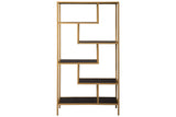 Frankwell Gold Finish Bookcase from Ashley - Luna Furniture