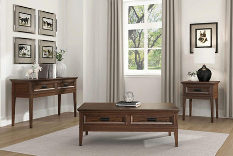 Frazier Park Brown Cherry Wood Sofa Table from Homelegance - Luna Furniture