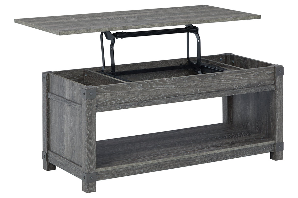 Freedan Grayish Brown Lift-Top Coffee Table from Ashley - Luna Furniture
