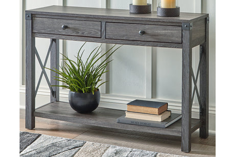 Freedan Grayish Brown Sofa/Console Table from Ashley - Luna Furniture