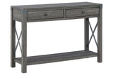 Freedan Grayish Brown Sofa/Console Table from Ashley - Luna Furniture