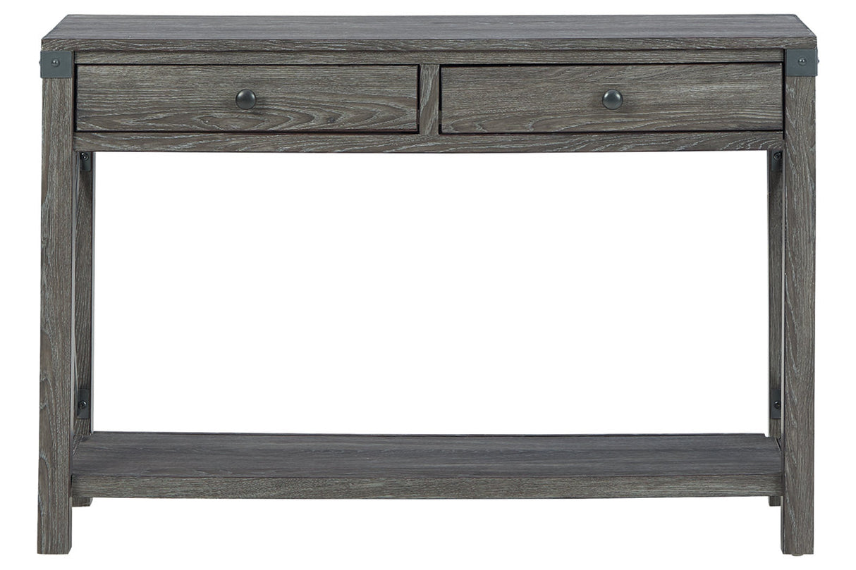 Freedan Grayish Brown Sofa/Console Table from Ashley - Luna Furniture