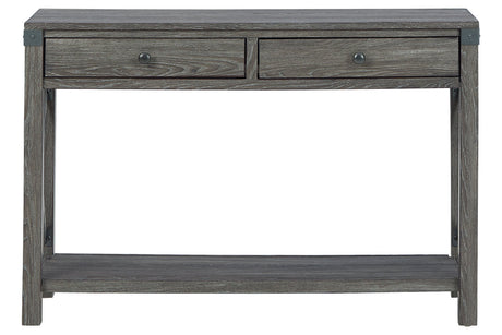 Freedan Grayish Brown Sofa/Console Table from Ashley - Luna Furniture