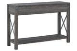Freedan Grayish Brown Sofa/Console Table from Ashley - Luna Furniture