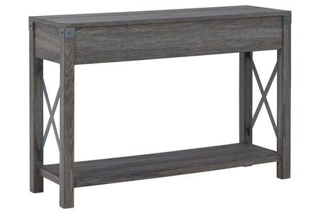 Freedan Grayish Brown Sofa/Console Table from Ashley - Luna Furniture