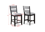 Frey Black/Gray Counter Height Chair, Set of 2 from Crown Mark - Luna Furniture