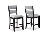 Frey Black/Gray Counter Height Chair, Set of 2 from Crown Mark - Luna Furniture