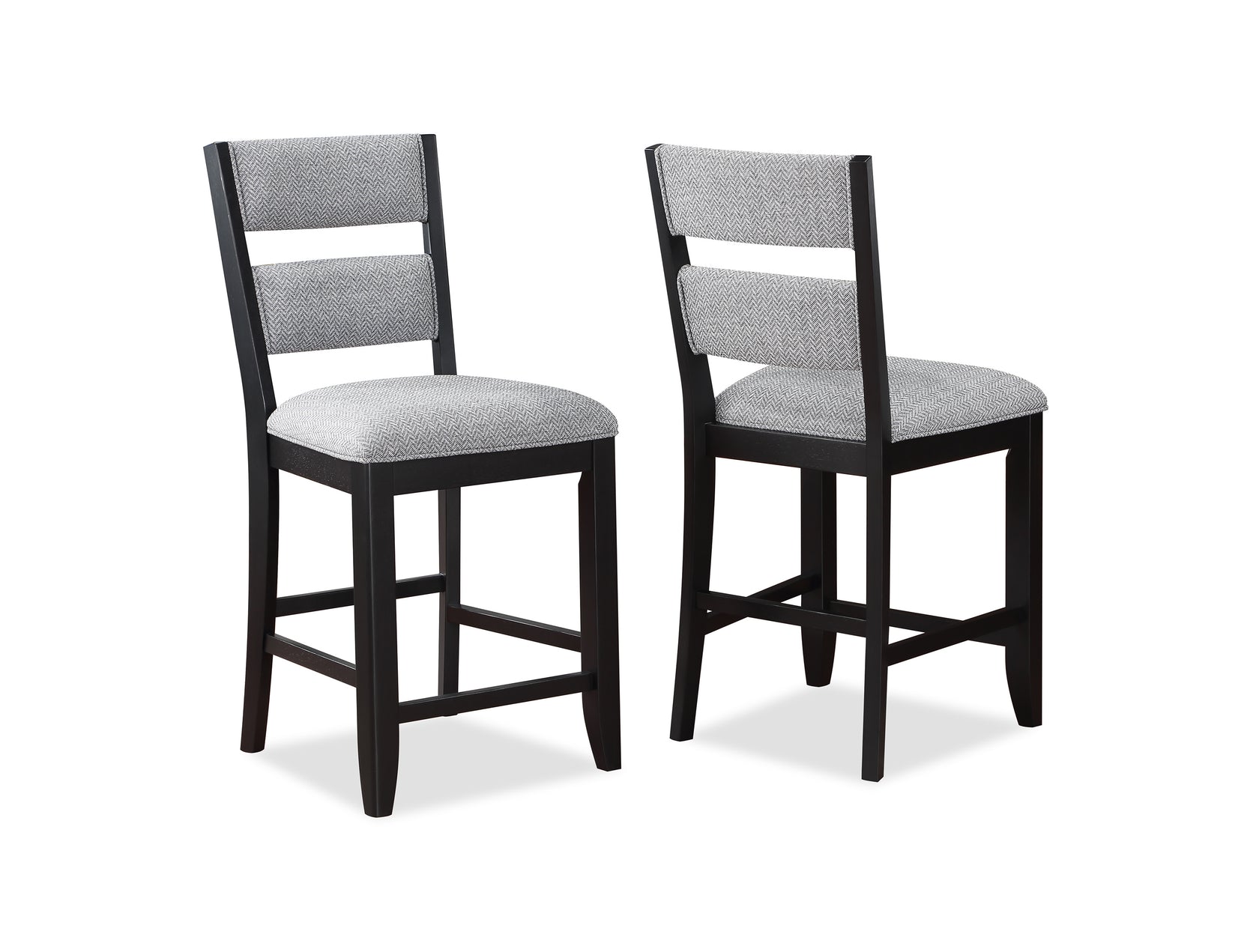 Frey Black/Gray Counter Height Chair, Set of 2 from Crown Mark - Luna Furniture
