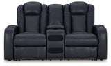 Fyne-Dyme Sapphire Power Reclining Loveseat with Console from Ashley - Luna Furniture