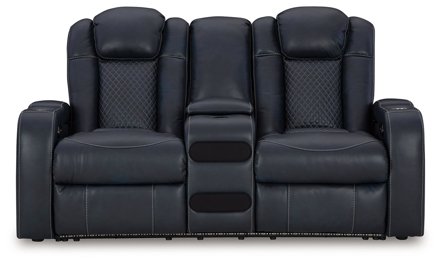 Fyne-Dyme Sapphire Power Reclining Loveseat with Console from Ashley - Luna Furniture
