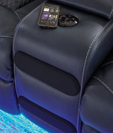 Fyne-Dyme Sapphire Power Reclining Loveseat with Console from Ashley - Luna Furniture