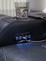 Fyne-Dyme Sapphire Power Reclining Loveseat with Console from Ashley - Luna Furniture