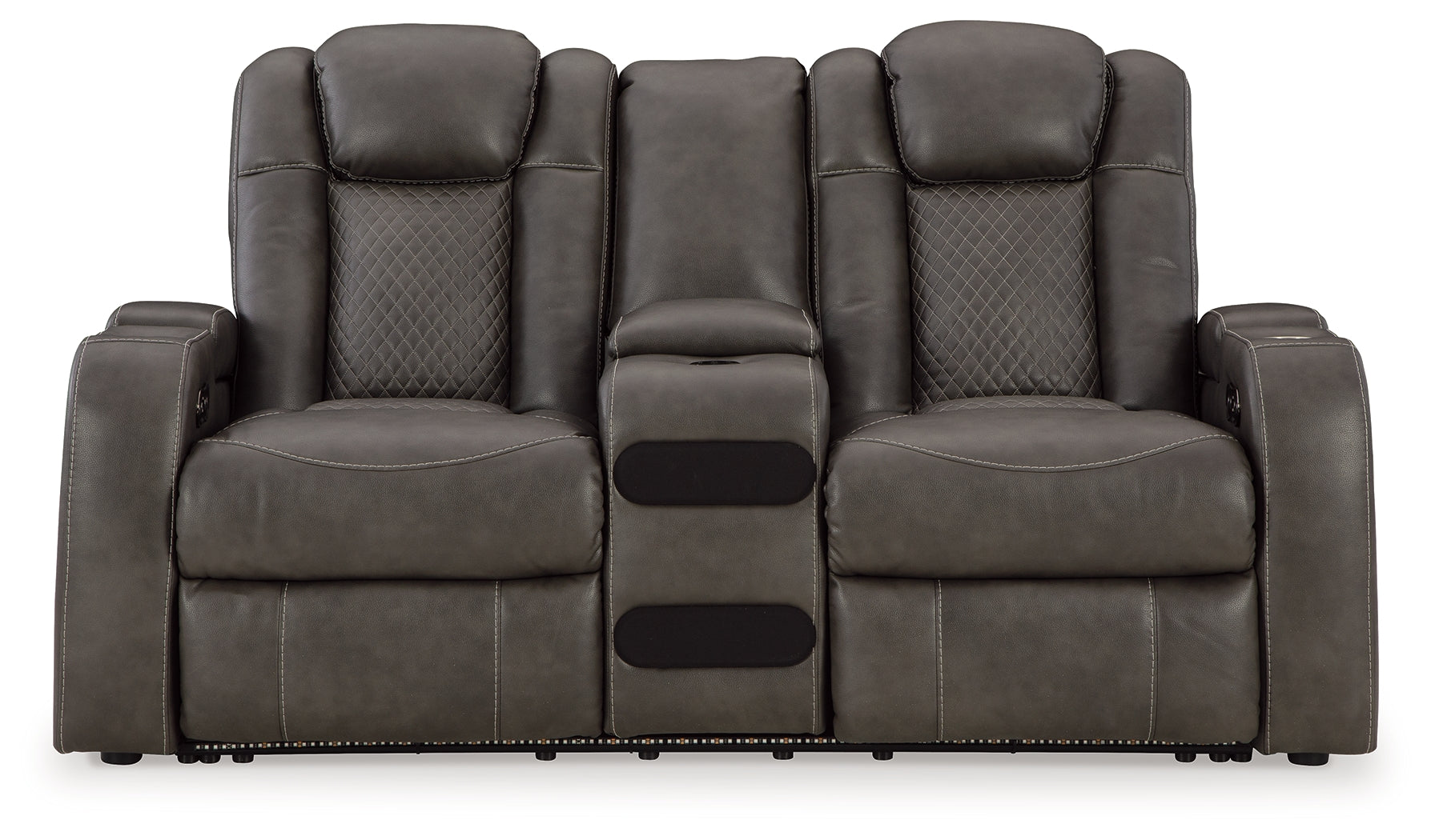 Ashley Fyne-Dyme Shadow Power Reclining Loveseat with Console