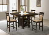 Gabriel Cappuccino 5-Piece Square Counter Height Dining Set from Coaster - Luna Furniture
