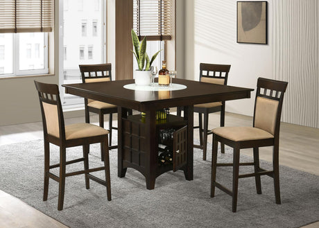 Gabriel Cappuccino and Tan Square Counter Height Dining Set from Coaster - Luna Furniture