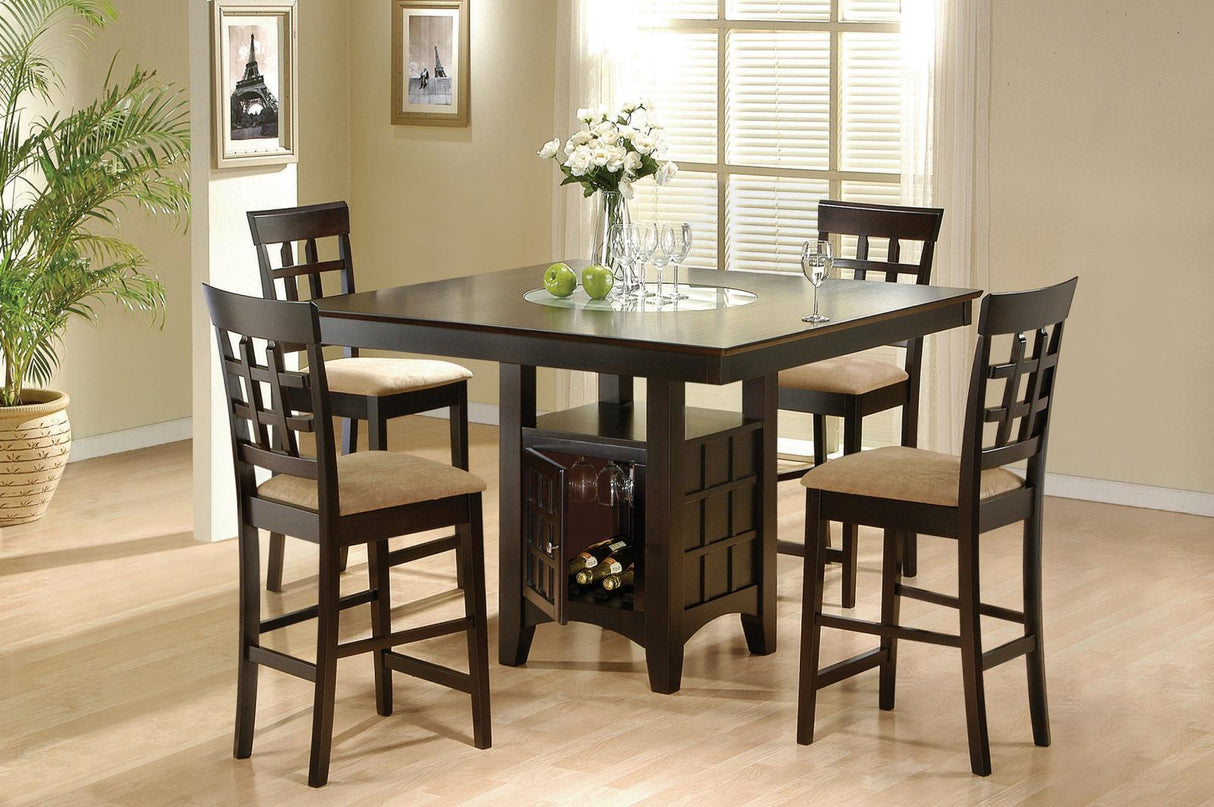 Gabriel Cappuccino Square Counter Height Dining Set from Coaster - Luna Furniture