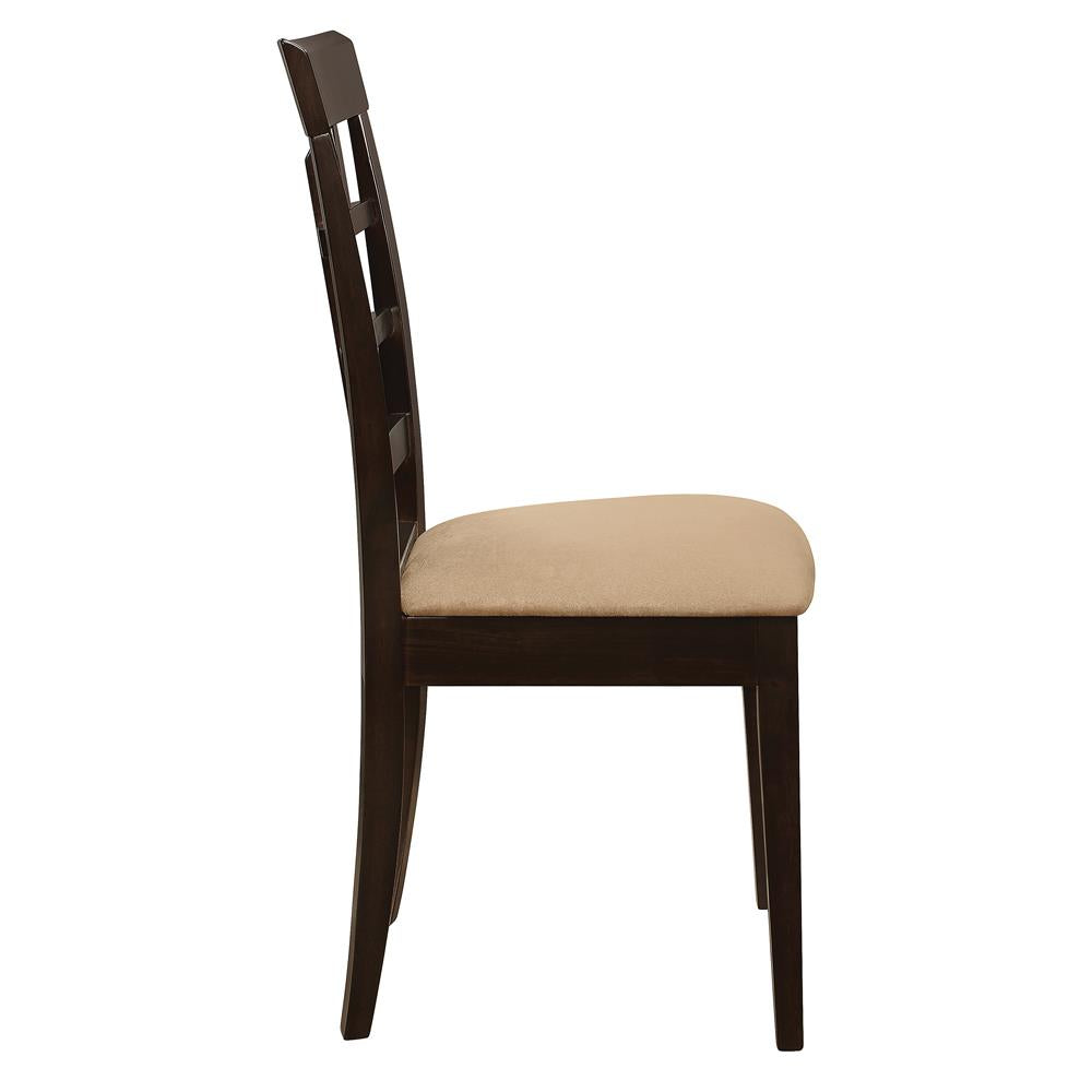 Gabriel Cappuccino and Tan Lattice Back Side Chairs, Set of 2 from Coaster - Luna Furniture