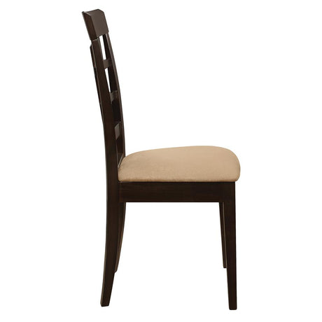 Gabriel Cappuccino and Tan Lattice Back Side Chairs, Set of 2 from Coaster - Luna Furniture