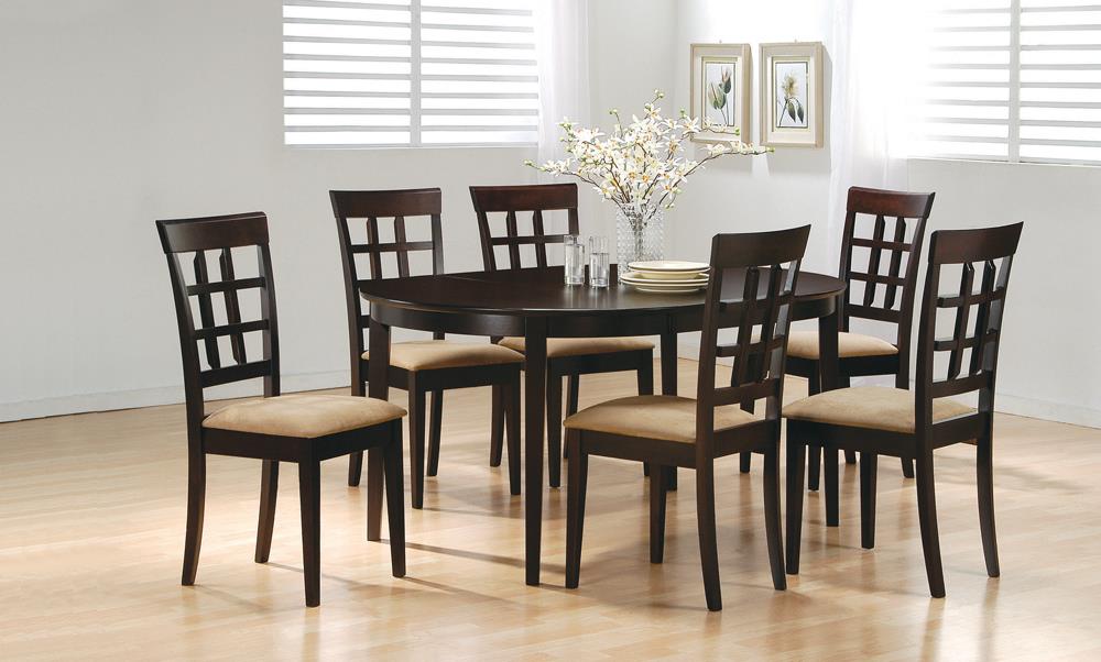 Gabriel Cappuccino and Tan Lattice Back Side Chairs, Set of 2 from Coaster - Luna Furniture