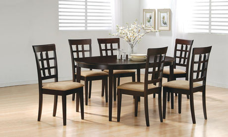 Gabriel Cappuccino and Tan Lattice Back Side Chairs, Set of 2 from Coaster - Luna Furniture