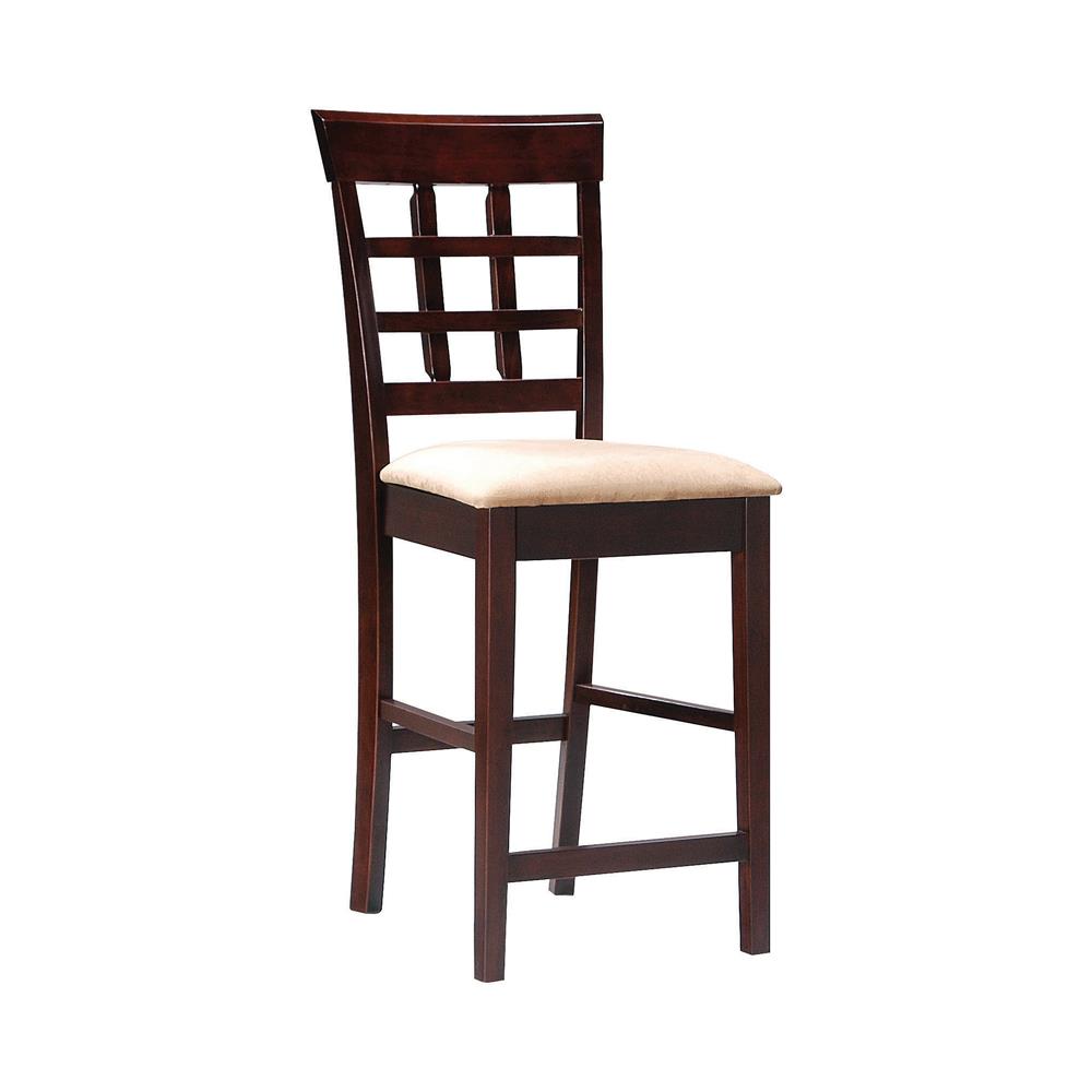 Gabriel Cappuccino and Tan Upholstered Counter Height Stools, Set of 2 from Coaster - Luna Furniture