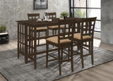 Gabriel Cappuccino and Tan Upholstered Counter Height Stools, Set of 2 from Coaster - Luna Furniture