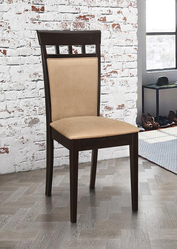 Gabriel Cappuccino and Tan Upholstered Side Chairs, Set of 2