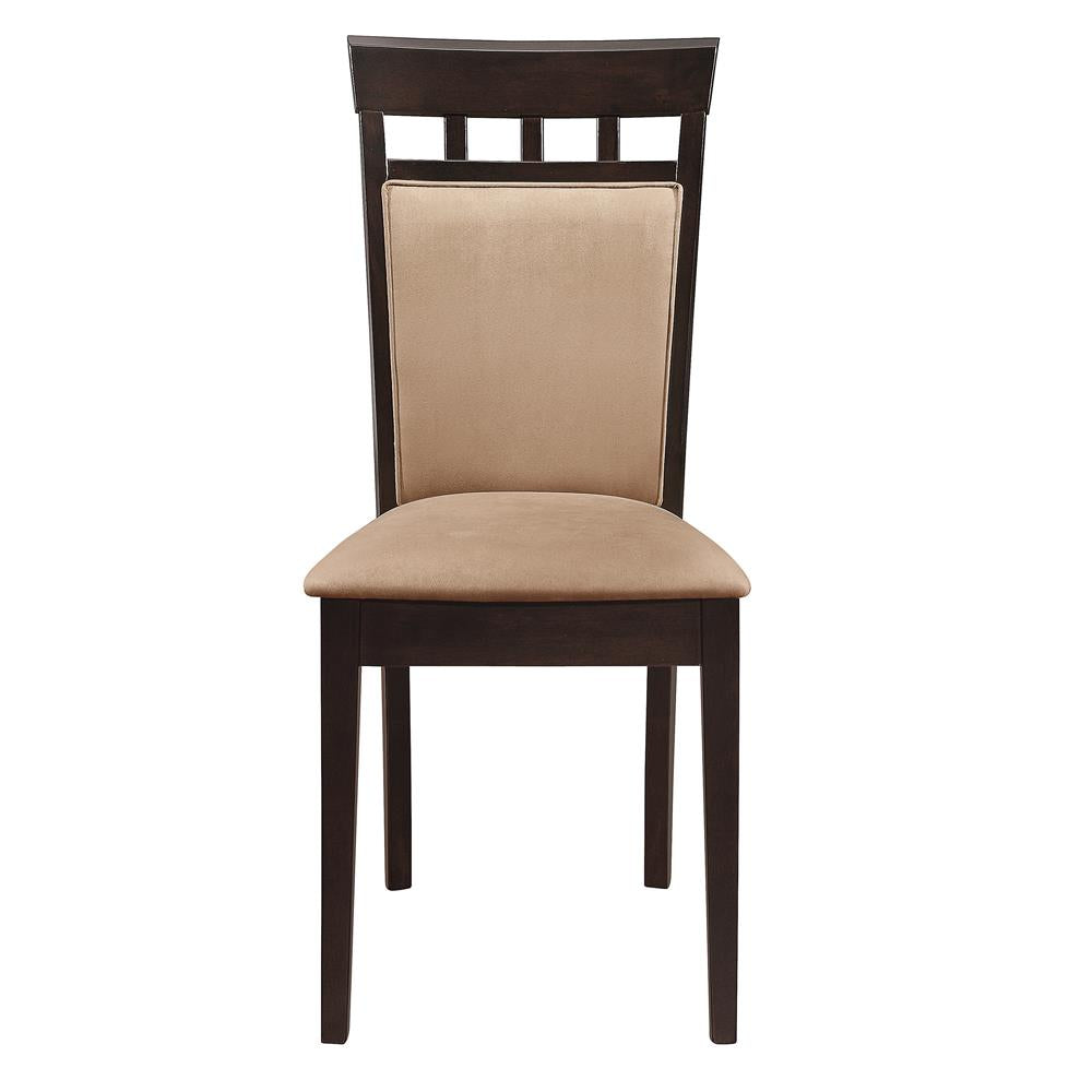 Gabriel Cappuccino and Tan Upholstered Side Chairs, Set of 2 from Coaster - Luna Furniture