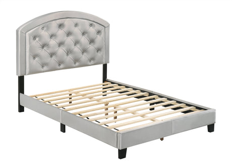 Gaby Silver Full Upholstered Platform Bed from Crown Mark - Luna Furniture