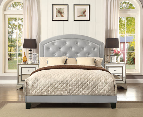 Gaby Silver Full Upholstered Platform Bed from Crown Mark - Luna Furniture