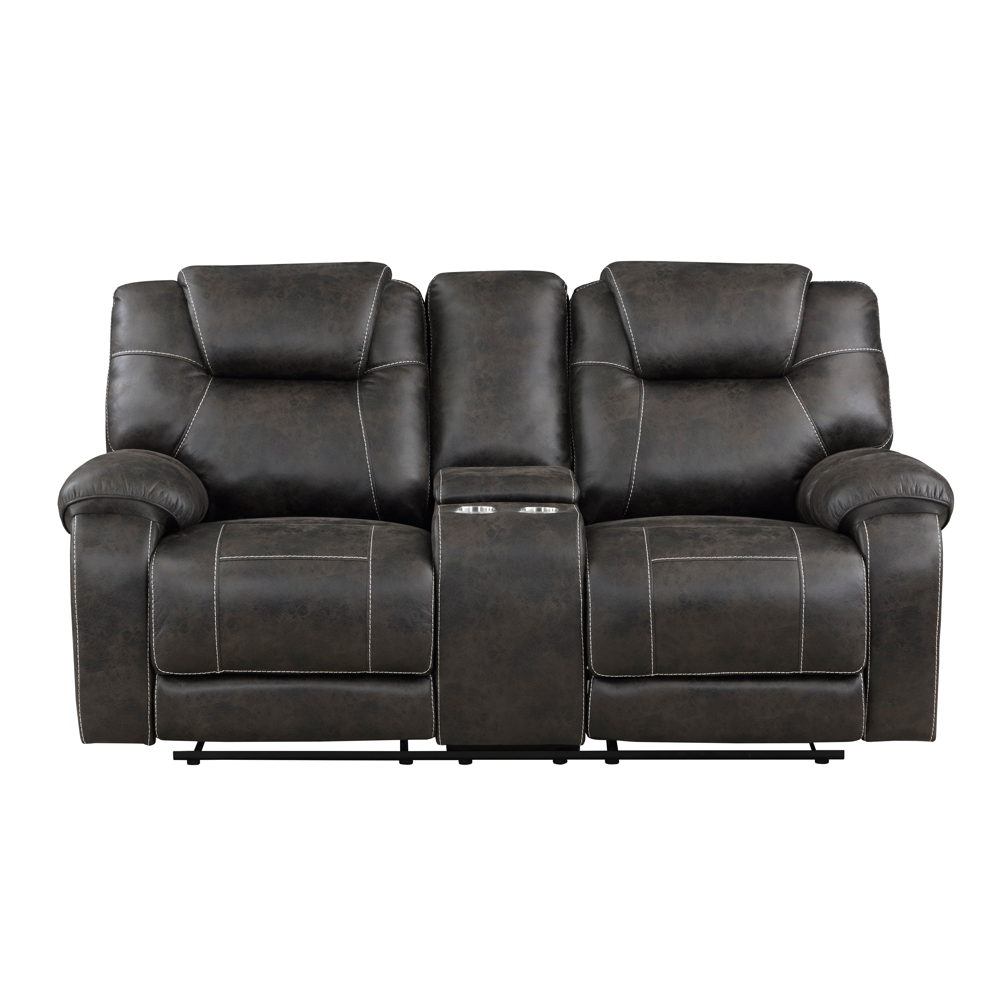 Homelegance 8560PM-2 Double Reclining Love Seat with Center