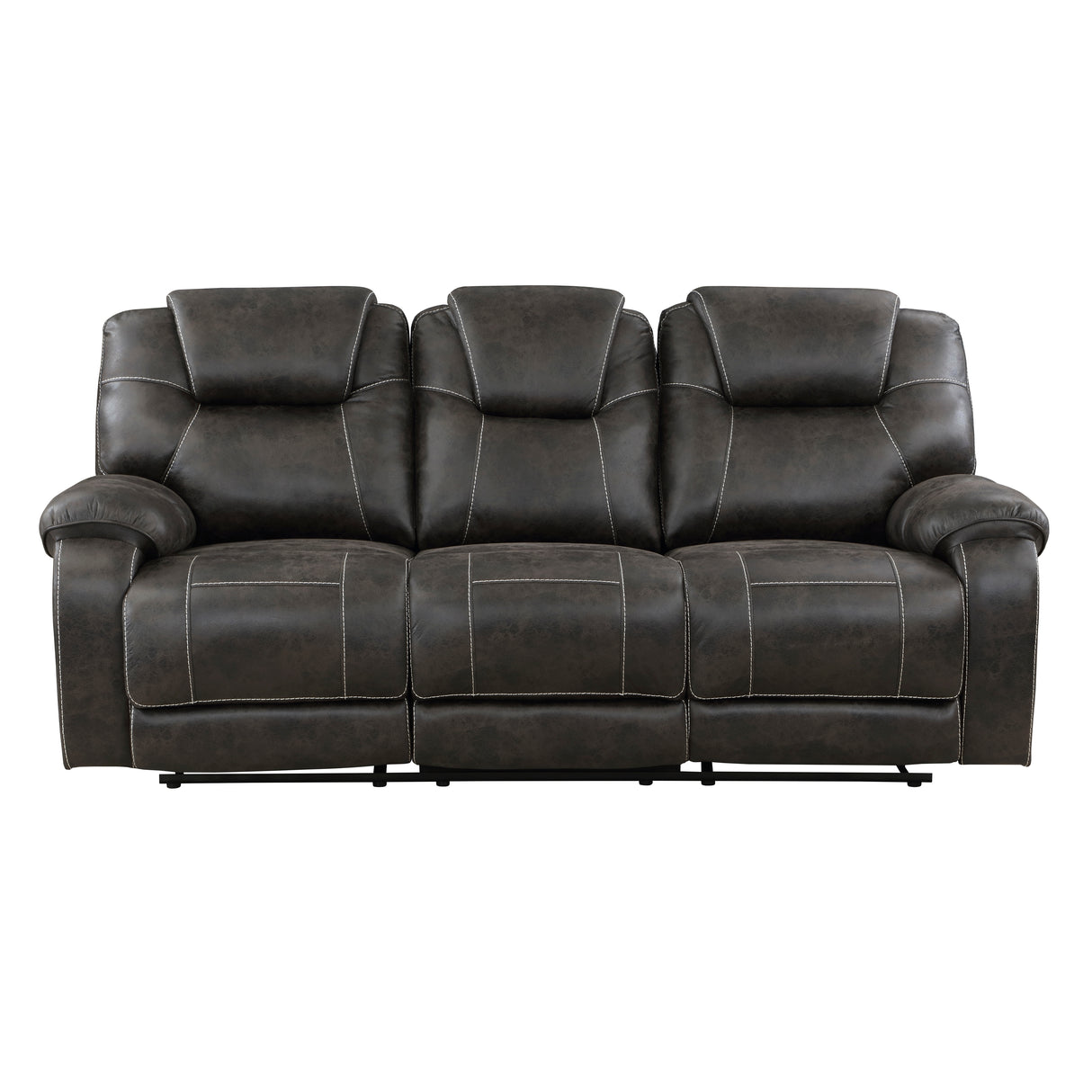 Gainesville Chocolate Microfiber Double Reclining Sofa from Homelegance - Luna Furniture