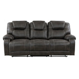 Gainesville Chocolate Microfiber Double Reclining Sofa from Homelegance - Luna Furniture