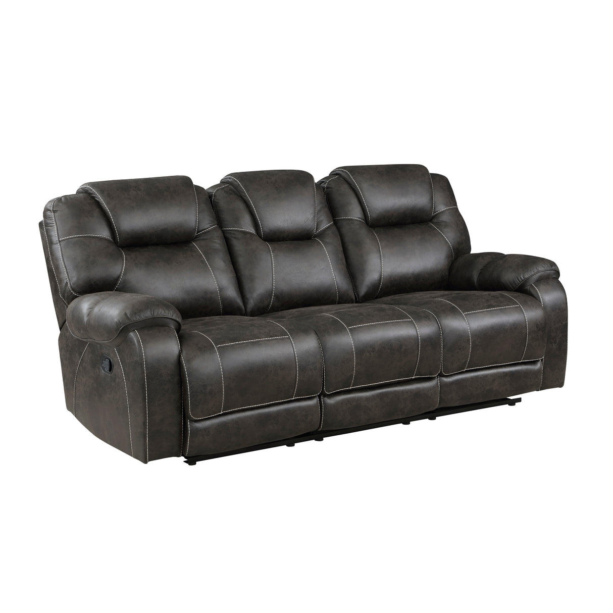 Gainesville Chocolate Microfiber Double Reclining Sofa from Homelegance - Luna Furniture