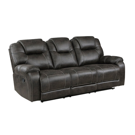 Gainesville Chocolate Microfiber Double Reclining Sofa from Homelegance - Luna Furniture