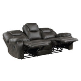 Gainesville Chocolate Microfiber Double Reclining Sofa from Homelegance - Luna Furniture
