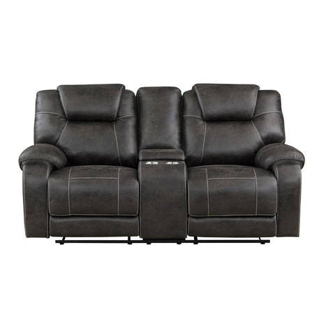Gainesville Chocolate Microfiber Double Reclining Living Room Set from Homelegance - Luna Furniture