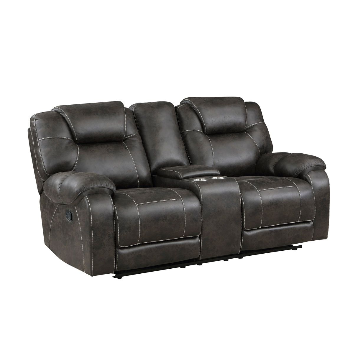 Gainesville Chocolate Microfiber Double Reclining Living Room Set from Homelegance - Luna Furniture