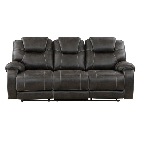 Gainesville Chocolate Microfiber Double Reclining Living Room Set from Homelegance - Luna Furniture