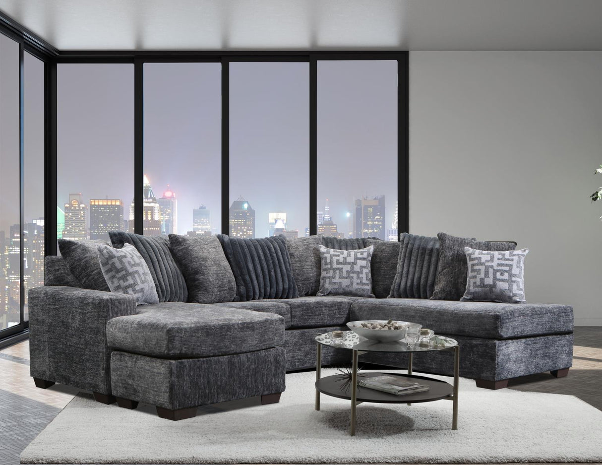 Galatic Charcoal RAF Chaise Sectional from Happy Homes - Luna Furniture