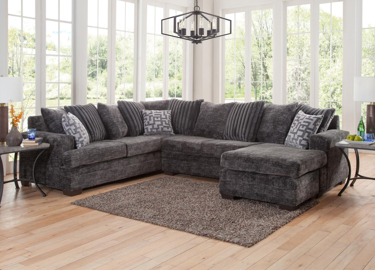 Galatic Charcoal RAF Chaise Sectional from Happy Homes - Luna Furniture