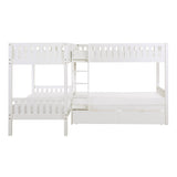 Galen White Corner Bunk Bed with Storage Boxes from Homelegance - Luna Furniture